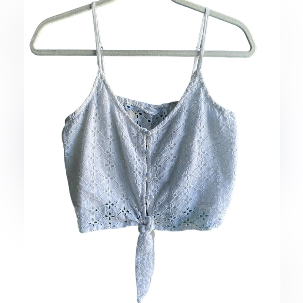 Sage The Label White Eyelet Tank